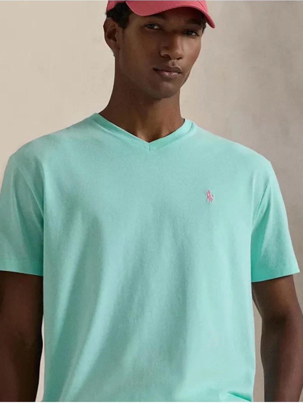 Polo Ralph Lauren Classic Fit V Neck Cotton T-Shirt New Aqua Men’s Size S Pony